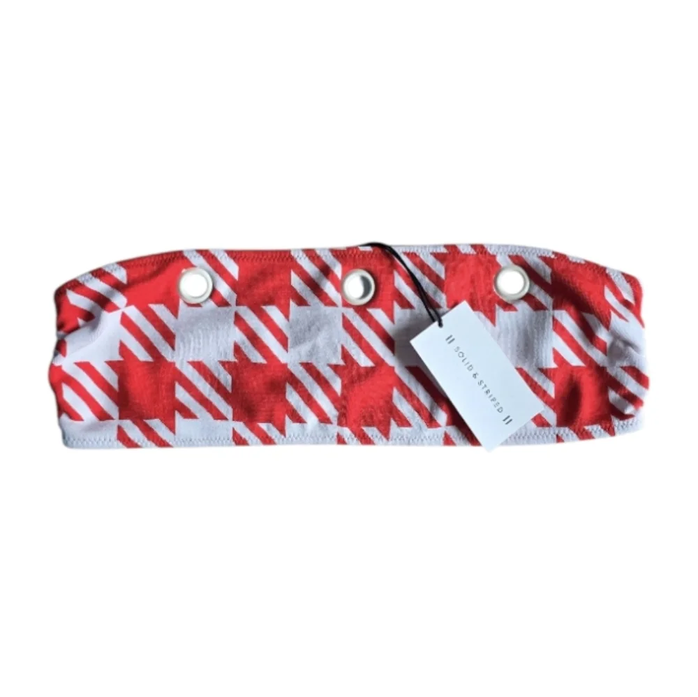 Solid & Striped The Annabelle Eyelet Bikini Top Lipstick Gingham